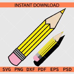 Layered Pencil Vector SVG, Colored Pencil Clipart SVG