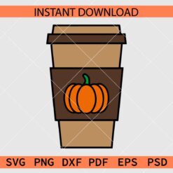 Layered Pumpkin Spiced Latte cup SVG, Pumpkin Spice Latte Cup Colored SVG
