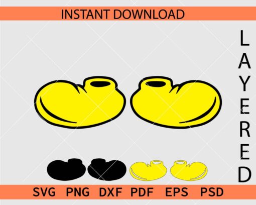 Layered mickey shoes Vector SVG, mickey shoes Clipart SVG