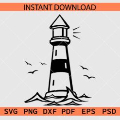 Light House Décor SVG, Light House Coloring Page Vector SVG