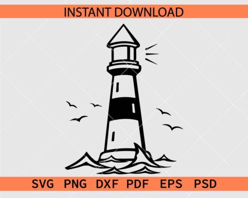 Light House Décor SVG, Light House Coloring Page Vector SVG