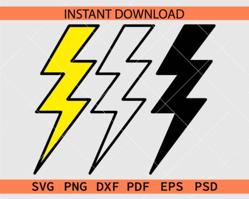 Lightning Bolt Bundle Vector SVG, Lightning Bolt Clipart SVG Bundle
