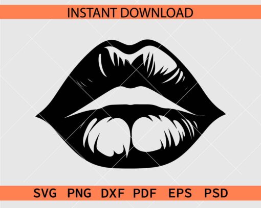 Lips Silhouette SVG, Lips Décor SVG