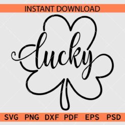 Lucky shamrock leaf Sketch SVG, Lucky Clover Leaf Outline Clipart SVG