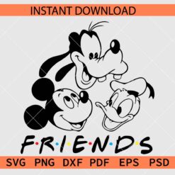 Mickey Goofy and Donald duck friends Stencil SVG