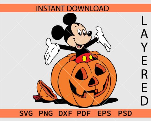 Mickey Halloween Pumpkin Vector SVG