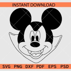 Mickey Head Vampire Coloring Page SVG