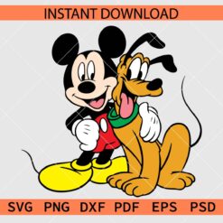 Mickey Holding Pluto Shoulder SVG