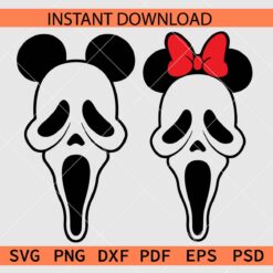 Mickey Minnie Screaming Ghost Bundle SVG