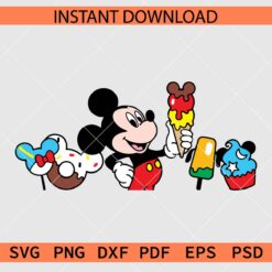 Mickey Mouse Disneyland snacks SVG, Disney Ice-cream snacks Décor SVG
