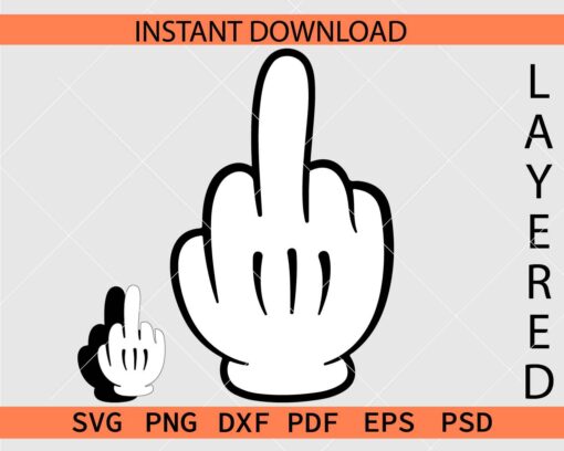 Mickey Mouse Finger Layered Vector SVG, Disney Finger Stencil SVG