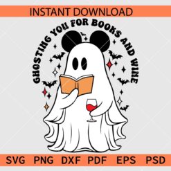Mickey Mouse Ghosting You For Books And Wine Clipart SVG