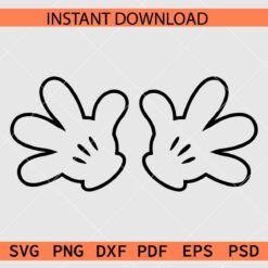 Mickey Mouse Gloves Drawing SVG, Mickey Hands Silhouette SVG