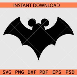 Mickey Mouse Halloween Bat Vector SVG, Disney Bat Silhouette SVG