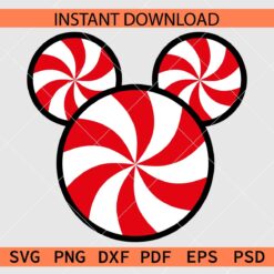 Mickey Mouse Peppermint Candy Clipart SVG