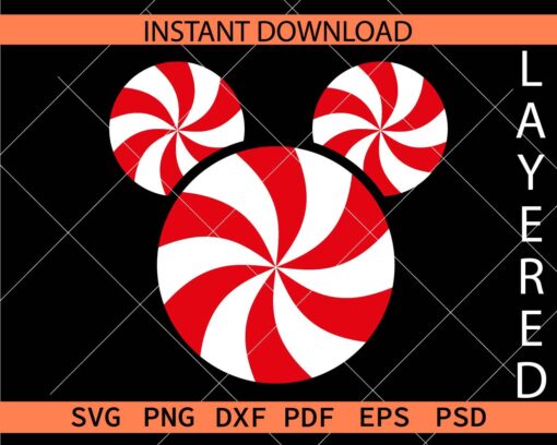 Mickey Mouse Peppermint Candy Clipart SVG