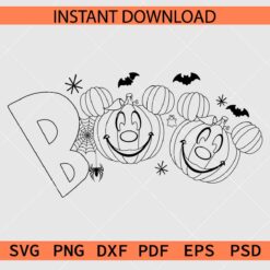 Mickey Mouse Pumpkin Boo Clipart SVG