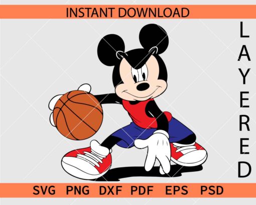 Mickey Mouse playing basketball SVG