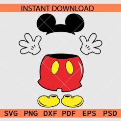 Mickey Pants Hands Shoes Ears SVG, Disney Ears Gloves Pants Shoes Décor SVG
