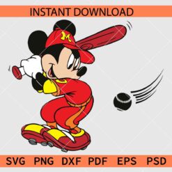 Mickey Playing baseball Clipart SVG, Baseball Sports Mickey SVG