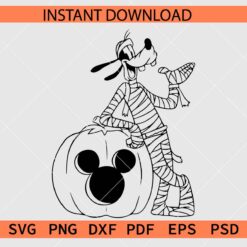 Mickey Pumpkin with Mummy Pluto SVG