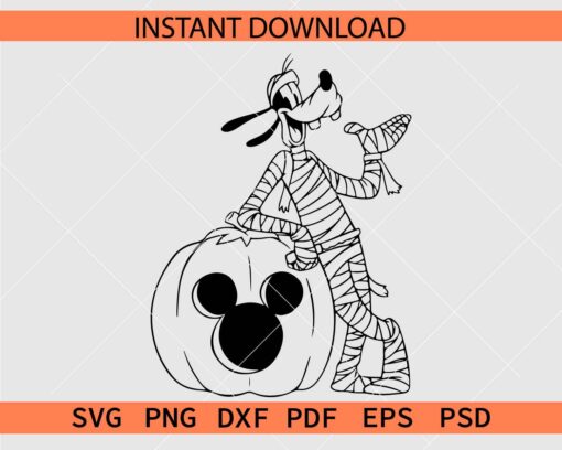 Mickey Pumpkin with Mummy Pluto SVG