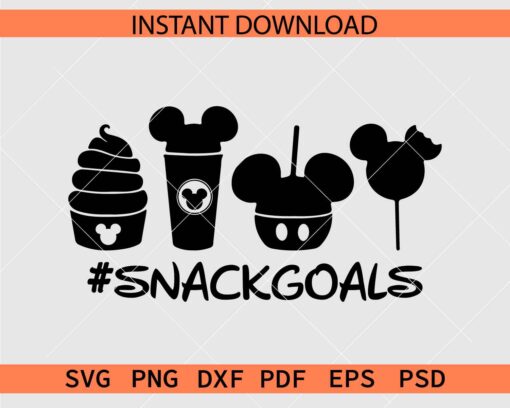 Mickey Snackgoals SVG, #snackgoals SVG, Disney Snackgoals Décor SVG