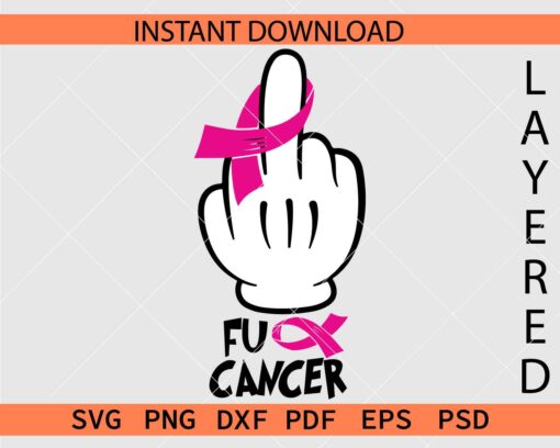 Mickey finger cancer Awareness layered SVG