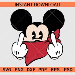 Mickey mouse bandana SVG, Mickey with Mask Décor SVG