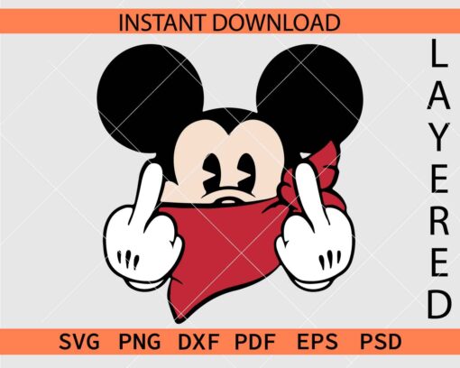 Mickey mouse bandana SVG, Mickey with Mask Décor SVG