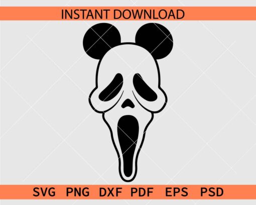 Mickey screaming ghost Clipart SVG