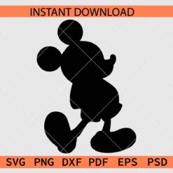 Mickey silhouette SVG, Disney Standing Silhouette SVG