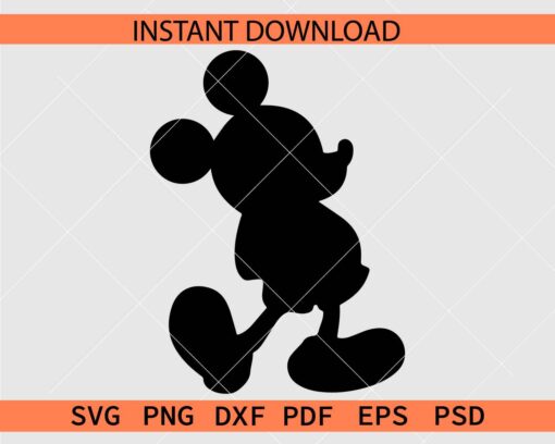 Mickey silhouette SVG, Disney Standing Silhouette SVG