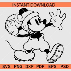 Mickey throwing football ball Coloring Page SVG