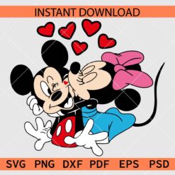 Minnie Cheek Kissing Mickey SVG