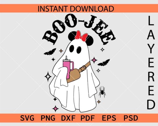 Minnie Ghost with Iced Coffee Boo Jee SVG