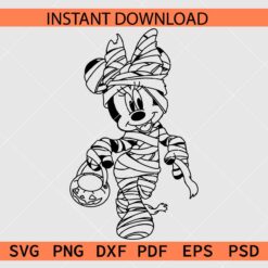 Minnie Mouse Mummy Coloring Page SVG