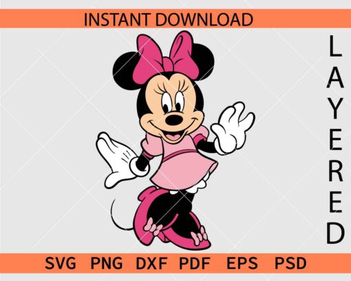 Minnie Mouse girl Vector SVG, Happy Disney Girl Décor SVG