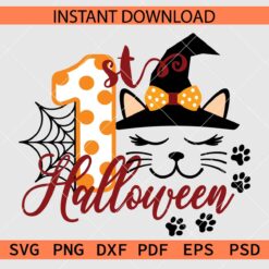My first Halloween Witch Cat SVG