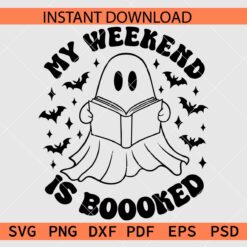 My weekend is booked Ghost Coloring SVG