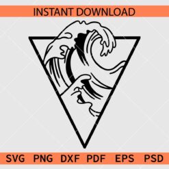 Ocean wave inside triangle frame Clip Art SVG