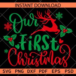 Our First Christmas Deer Vector SVG