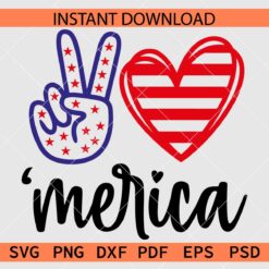 Peace Love 'Merica Vector SVG, Peace Love 'Merica Décor SVG