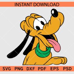 Peeking Pluto Vector SVG, Pluto Dog Peeking Stencil SVG