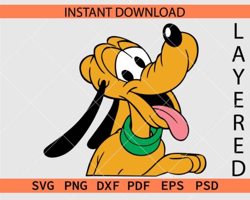 Peeking Pluto Vector SVG, Pluto Dog Peeking Stencil SVG