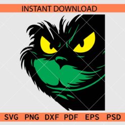 Peeking monster Grinch Décor SVG, Monster Grinch Peeking Stencil SVG