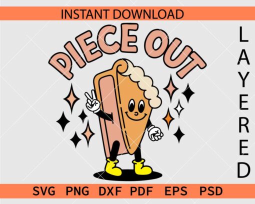 Piece Out Pumpkin Pie SVG, Pumpkin Pie Piece Out Décor SVG