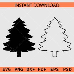 Pine Tree Vector SVG, Pine Tree Silhouette SVG