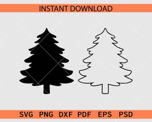 Pine Tree Vector SVG, Pine Tree Silhouette SVG
