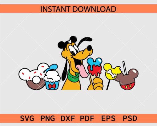 Pluto Disneyland snack SVG, Disney Pluto Snacks Clip Art SVG
